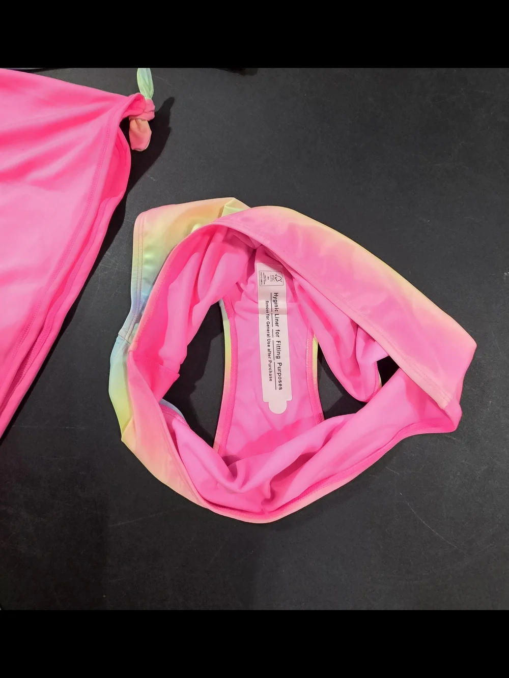 Kids Neon Pink Rainbow Long Sleeve Rash Guard Swim Set